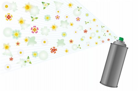 Flowers and aerosol. The illustration on a white background Stock Photo - Budget Royalty-Free & Subscription, Code: 400-05881898