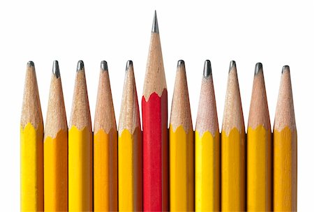 Sharpest Pencil in the Bunch: metaphor for leadership, intelligence, & individuality to teamwork and unity. Stock Photo - Budget Royalty-Free & Subscription, Code: 400-05882228