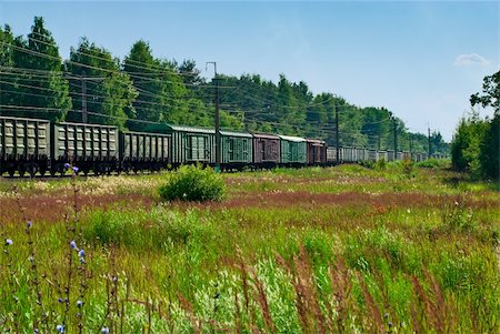 simsearch:400-05295637,k - Summer landscape and freight train Photographie de stock - Aubaine LD & Abonnement, Code: 400-05882839