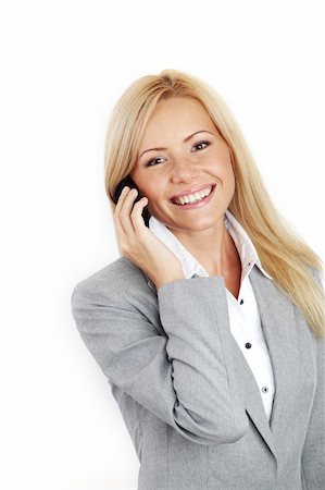 simsearch:400-04130279,k - business woman call phone isolated on white background Stockbilder - Microstock & Abonnement, Bildnummer: 400-05882928