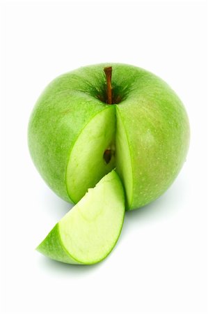 stacked apple slices - green apples pile slice isolated on white Stock Photo - Budget Royalty-Free & Subscription, Code: 400-05882932