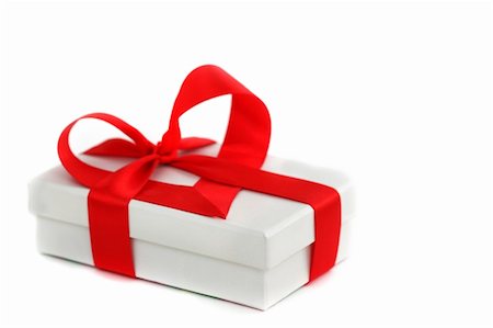 simsearch:400-04199939,k - white christmas gift with red heart ribbon Stock Photo - Budget Royalty-Free & Subscription, Code: 400-05882955