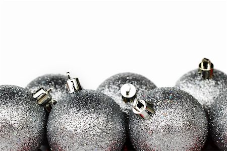 simsearch:400-04259407,k - silver christmas ball isolated on white background Stock Photo - Budget Royalty-Free & Subscription, Code: 400-05882962