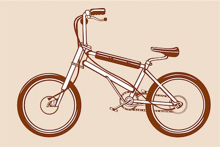 bicycle silhouette on yellow background, vector illustration Photographie de stock - Aubaine LD & Abonnement, Code: 400-05882994