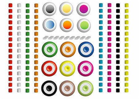 ellion (artist) - Colors buttons, objects white isolated, Stockbilder - Microstock & Abonnement, Bildnummer: 400-05883068