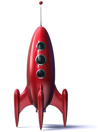 3D rendering of a red rocket isolated on the white background. Foto de stock - Super Valor sin royalties y Suscripción, Código: 400-05883073