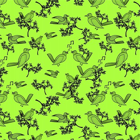 sketchy - Seamless graphic pattern.  in vector EPS8 format, consisting of birds and olive tree branches. Also available as a Vector in Adobe illustrator EPS format, compressed in a zip file. The color of the background can be easily changed. Stock Photo - Budget Royalty-Free & Subscription, Code: 400-05883166