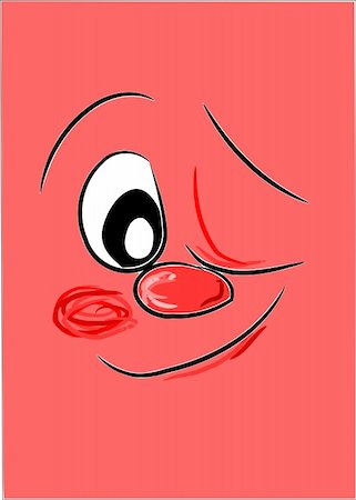 simsearch:400-04335110,k - Red happy face with one open eye and one close eye - simple symbol Foto de stock - Super Valor sin royalties y Suscripción, Código: 400-05883194