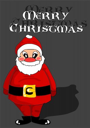 Red happy Santa Claus on black background - vector with text Stock Photo - Budget Royalty-Free & Subscription, Code: 400-05883202