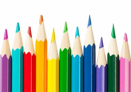 simsearch:400-07485953,k - Colorful pencils isolated over white background Stockbilder - Microstock & Abonnement, Bildnummer: 400-05883393