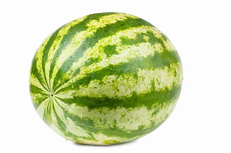 simsearch:400-05886533,k - Whole fresh green watermelon isolated over white background Photographie de stock - Aubaine LD & Abonnement, Code: 400-05883428