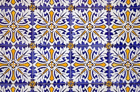 Detail of Portuguese glazed tiles. Stock Photo - Budget Royalty-Free & Subscription, Code: 400-05883519