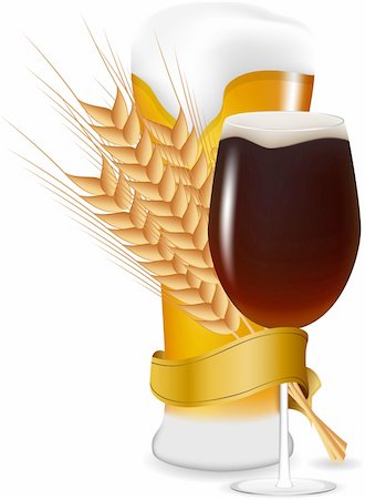 pouring wheat - Vector beer glasses Stock Photo - Budget Royalty-Free & Subscription, Code: 400-05883623