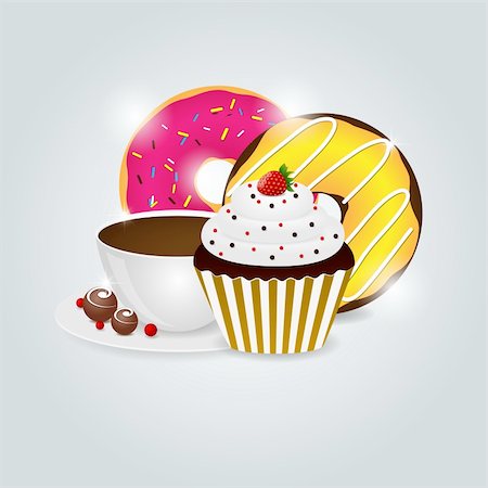 donut icon'' - Vector dessert menu pattern Stock Photo - Budget Royalty-Free & Subscription, Code: 400-05883631