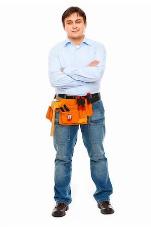 Full length portrait of construction worker Stock Photo - Budget Royalty-Free & Subscription, Code: 400-05883675