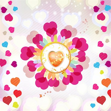 simsearch:400-05894205,k - Valentine's day card with butterflies Stock Photo - Budget Royalty-Free & Subscription, Code: 400-05894174