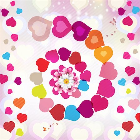 simsearch:400-05894205,k - Valentine's day card with butterflies Stock Photo - Budget Royalty-Free & Subscription, Code: 400-05894177