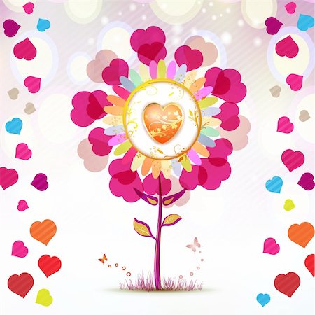 simsearch:400-05894205,k - Valentine's day card with butterflies Stock Photo - Budget Royalty-Free & Subscription, Code: 400-05894173