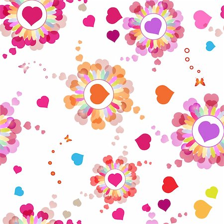 simsearch:400-05894204,k - Seamless pattern with hearts and butterflies for Valentine's day Photographie de stock - Aubaine LD & Abonnement, Code: 400-05894220