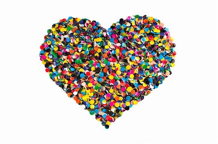 Variegated confetti heart isolated on white background Stock Photo - Budget Royalty-Free & Subscription, Code: 400-05894286
