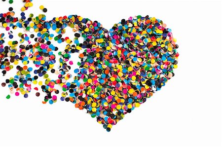 Variegated confetti heart isolated on white background Stock Photo - Budget Royalty-Free & Subscription, Code: 400-05894289
