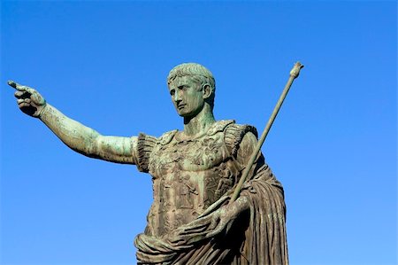 soldier sculpture - Bronze statue of emperor Caesar Augustus on Via dei Fori Imperiali, Rome, Italy Stock Photo - Budget Royalty-Free & Subscription, Code: 400-05894391