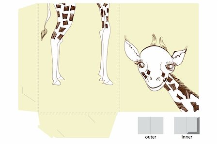 simsearch:400-08628372,k - Template for folder with illustration of giraffe Foto de stock - Super Valor sin royalties y Suscripción, Código: 400-05894484