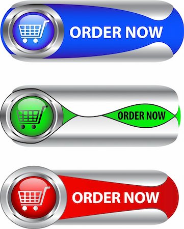 simsearch:400-06484373,k - Metallic order now button/icon set for web applications. Vector Stock Photo - Budget Royalty-Free & Subscription, Code: 400-05894869