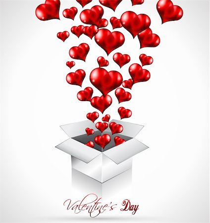 simsearch:400-05885929,k - Valentine's Day Flyer with a glitter vintage background, and glossy red hearts flying over the air. Foto de stock - Super Valor sin royalties y Suscripción, Código: 400-05894942