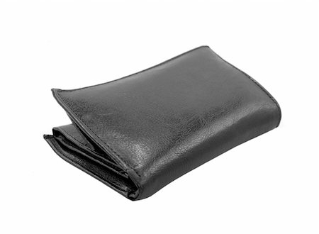 simsearch:400-05355610,k - Black wallet. Isolated on a white background Photographie de stock - Aubaine LD & Abonnement, Code: 400-05895211