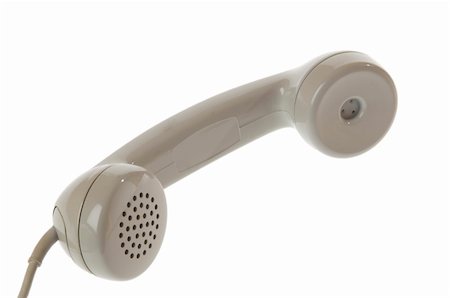 simsearch:400-06700777,k - old gray vintage telephone handset isolated on white background Foto de stock - Super Valor sin royalties y Suscripción, Código: 400-05895473