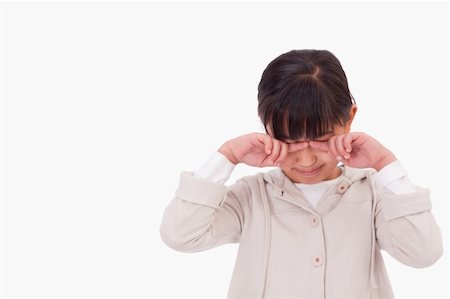 panic - Little girl crying against a white background Stock Photo - Budget Royalty-Free & Subscription, Code: 400-05895651