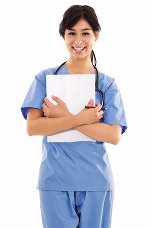 Stock image of female healthcare worker isolated on white background Foto de stock - Royalty-Free Super Valor e Assinatura, Número: 400-05895864