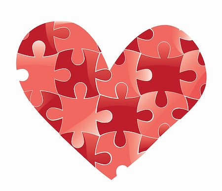 simsearch:400-08980419,k - Heart puzzle. Love vector valentine romantic background. Design element. Stock Photo - Budget Royalty-Free & Subscription, Code: 400-05896048