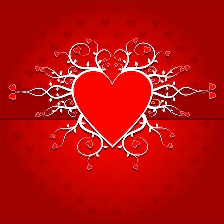 retro valentines frame - Template heart greeting card, vector illustration Stock Photo - Budget Royalty-Free & Subscription, Code: 400-05896179