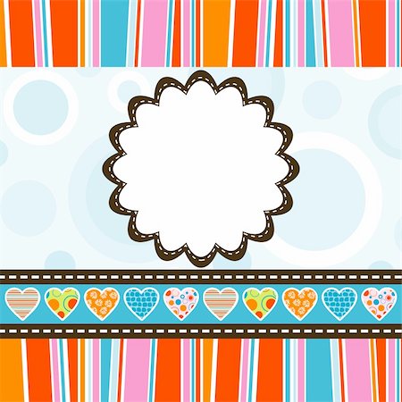 simsearch:400-07213531,k - Template heart greeting card, vector illustration Foto de stock - Super Valor sin royalties y Suscripción, Código: 400-05896170