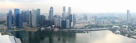 Panorama of Singapore from Marina Bay Sand Resort Stock Photo - Budget Royalty-Free & Subscription, Code: 400-05896417