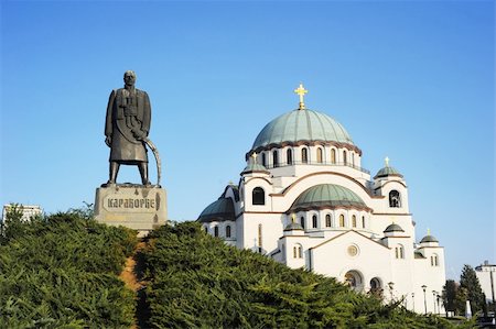 Monument commemorating Karageorge Petrovitch in front of Cathedral of Saint Sava in Belgrade, Serbia Fotografie stock - Microstock e Abbonamento, Codice: 400-05896447