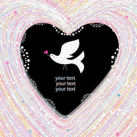 simsearch:400-05912525,k - graphic decorative background with heart and love bird Stock Photo - Budget Royalty-Free & Subscription, Code: 400-05896649