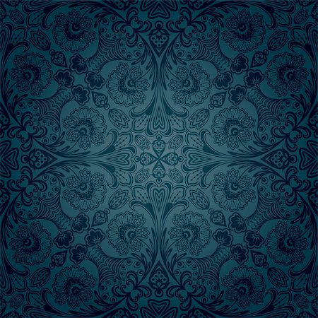 damask vector - Seamless floral pattern. Retro background. Vector illustration. Stock Photo - Budget Royalty-Free & Subscription, Code: 400-05896799