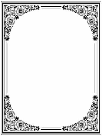 damask vector - Vintage floral frame. Decorative pattern. Vector illustration. Stock Photo - Budget Royalty-Free & Subscription, Code: 400-05896802