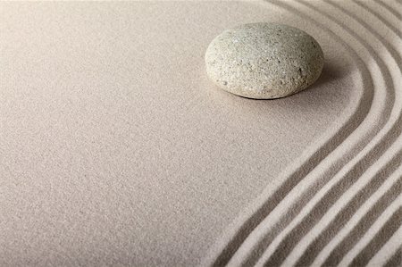 rock garden sand japanese - zen sand stone garden japanese meditation relaxation and spa image spiritual balance round rock Stock Photo - Budget Royalty-Free & Subscription, Code: 400-05896812