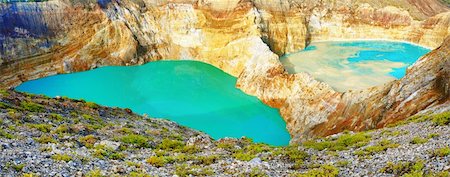 Volcanic lakes Ato Polo and Nuamuri koofai . National park Kelimutu. Stock Photo - Budget Royalty-Free & Subscription, Code: 400-05896918