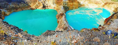 Volcanic lakes Ato Polo and Nuamuri koofai . National park Kelimutu. Stock Photo - Budget Royalty-Free & Subscription, Code: 400-05896919