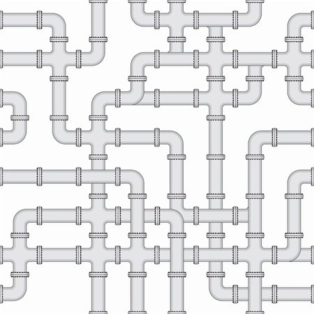 plumbing pipes - Vector seamless texture - an abstract scheme of water supply Stock Photo - Budget Royalty-Free & Subscription, Code: 400-05897015