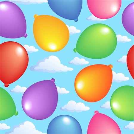 simsearch:400-07903864,k - Seamless background with balloons 2 - vector illustration. Foto de stock - Super Valor sin royalties y Suscripción, Código: 400-05897109