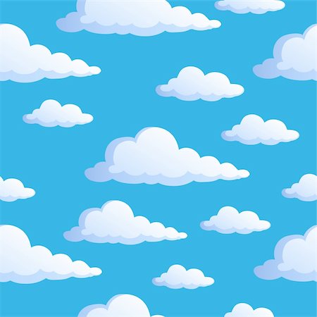 Seamless background with clouds 1 - vector illustration. Stock Photo - Budget Royalty-Free & Subscription, Code: 400-05897110