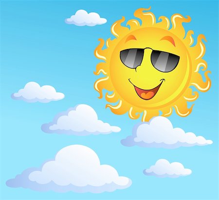 simsearch:400-04419402,k - Sun with clouds theme 3 - vector illustration. Photographie de stock - Aubaine LD & Abonnement, Code: 400-05897121
