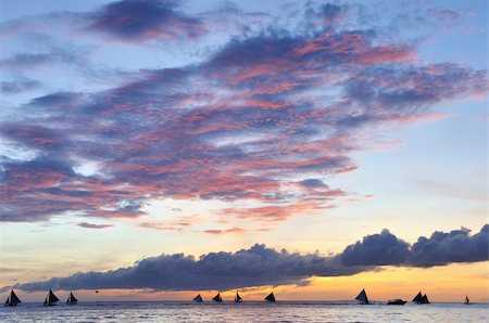 Beautiful sunset at Boracay, Philippines Stock Photo - Budget Royalty-Free & Subscription, Code: 400-05897522