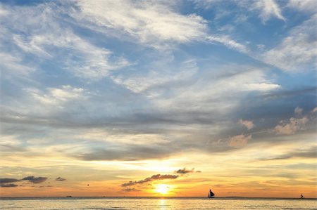 Beautiful sunset at Boracay, Philippines Stock Photo - Budget Royalty-Free & Subscription, Code: 400-05897592